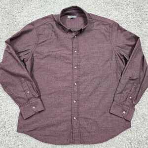 Ash & Erie Mens Button Up Shirt M Purple Long Sleeve Casual‎ Minimalist Modern